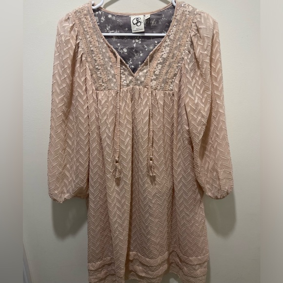 Anthropologie One September Anwen Peasant Blush Dress Women’s‎ Sz Sm - Picture 1 of 8